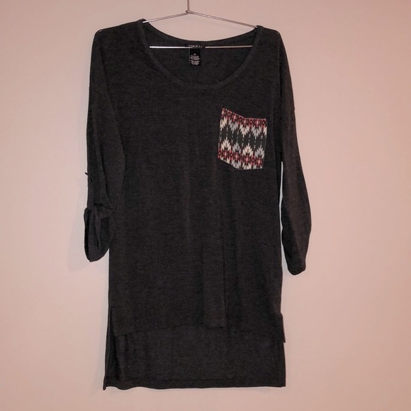 Rue 21 Shirt Size XS 3/4 length sleeves that button Pocket Design Stretchy - Picture 2 of 7